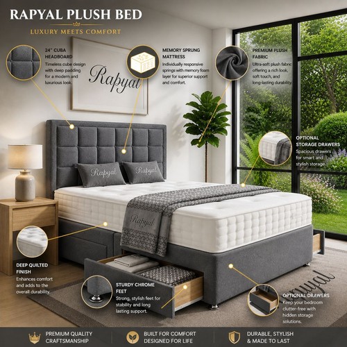 Plush divan bed set - divan,