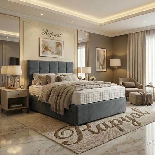 Plush divan bed - bed, with